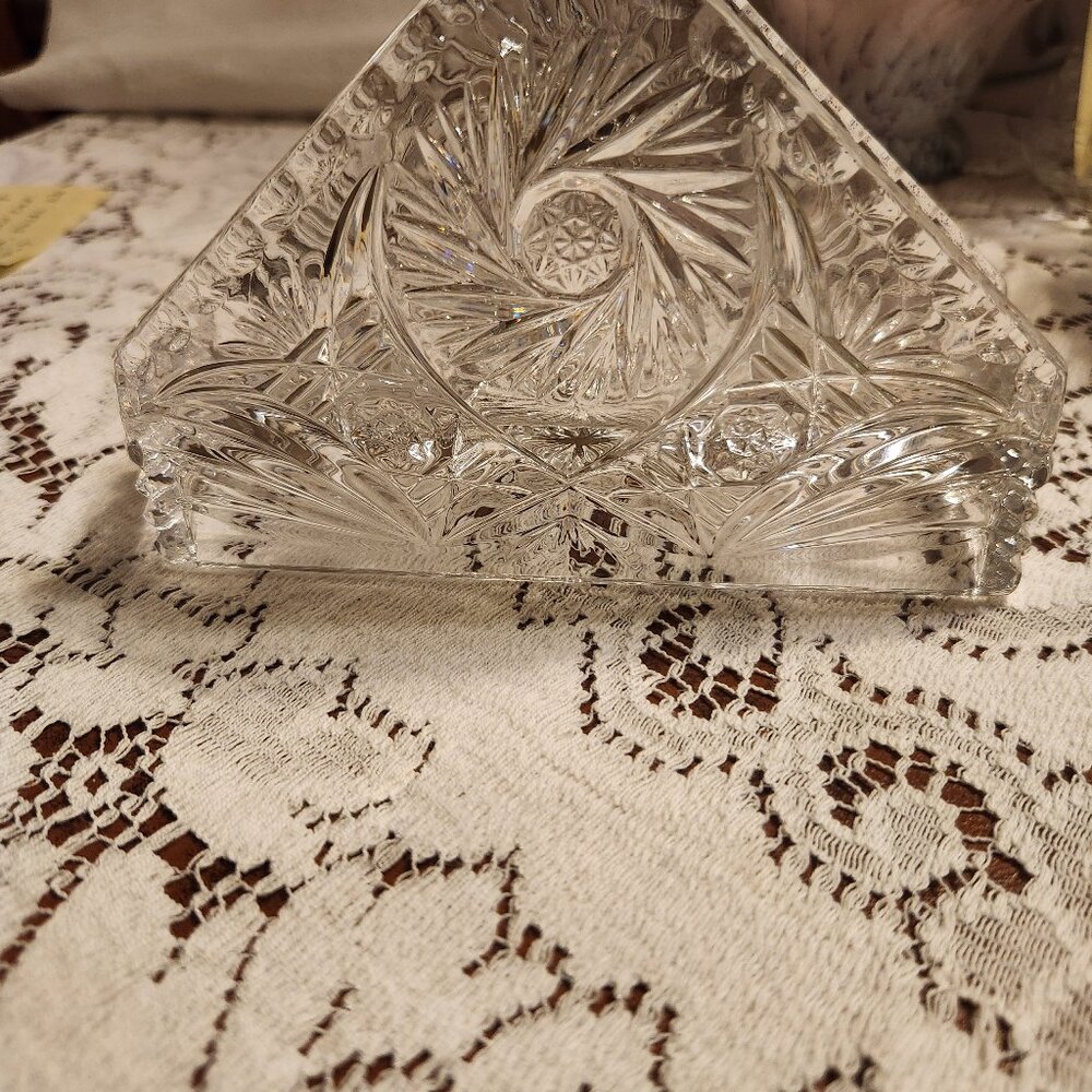 Lead Crystal Napkin Holder